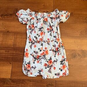 🏷️Xhiliration juniors romper one 1 piece  large blue floral summer lightweight